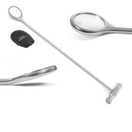 Zikimed Equine Dental Examination 50 Mm Round Mirror, Stainless Steel Length 18″ Long