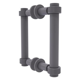 Allied Brass 404G-6BB-GYM Contemporary 6 Inch Back Grooved Accent Shower Door Pull, Matte Gray