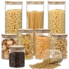 Eclawen Glass Storage Jars Set with Airtight Bamboo Lids, 3pcs75oz & 2pcs 29oz & 2pcs 23oz& 2pcs16ozRound Glass Containers for Kitchen Organization, Pantry Storage, and Seasonings (9pcs)