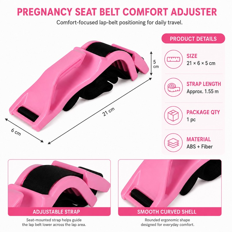 Pregnancy Seat Belt Comfort Adjuster – Maternity Lap Belt Positioning