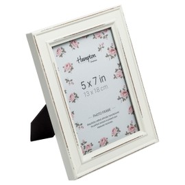 Hampton Frames PALOMA Distressed Shabby Chic Picture Photo Frame White 5x7 (13x18cm) PAL301957W