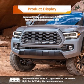 WeiSen Front Hidden Upper Grill Light Bar Mounting Brackets for 32" Dual Row Straight LED Light Bar Compatible with Toyota Tacoma 2016-2023