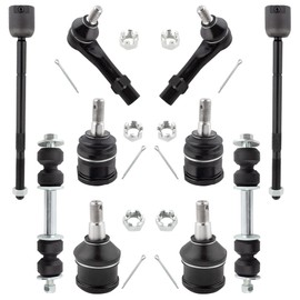 WEDOAUTO 10Pcs Suspension Kit Front Upper Lower Ball Joints + Outer Inner Tie Rod Ends + Sway Bar Kit Fit For Dodge Dakota 1991 1992 1993 1994 1995 1996 2WD RWD Replace# K7298 K7025 K778 ES3011 EV252