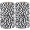 G2PLUS 2x100M Black and White String Twine, 2MM Craft Cotton