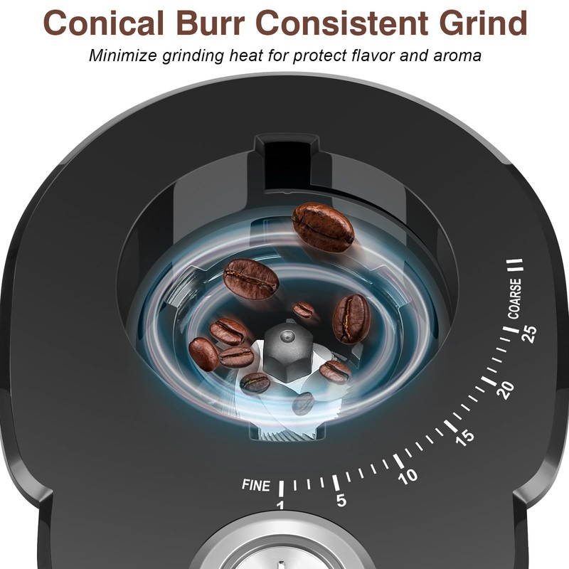 Secura Conical Burr Coffee Grinder Electric Coffee Grinder with 25