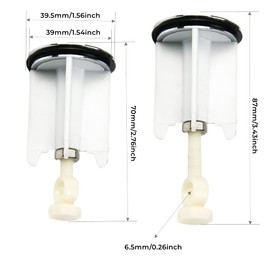 YISIFEINUO Pop-up Bathroom Sink Plug | Universal | Adjustable Height 70mm-87mm | Replacement Stoppe