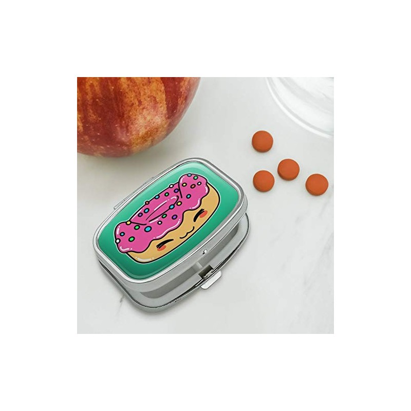 Cute Kawaii Cat Donut Rectangle Pill Case Trinket Gift Box