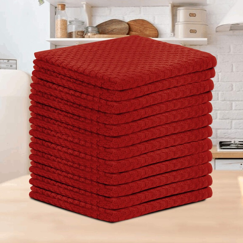 TALVANIA Dishcloths for Kitchen Cotton Terry Dish Cloths 12 Pack