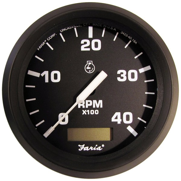 FARIA BEEDE 32834 Euro Tachometer with Hourmeter (4000 RPM) Diesel
