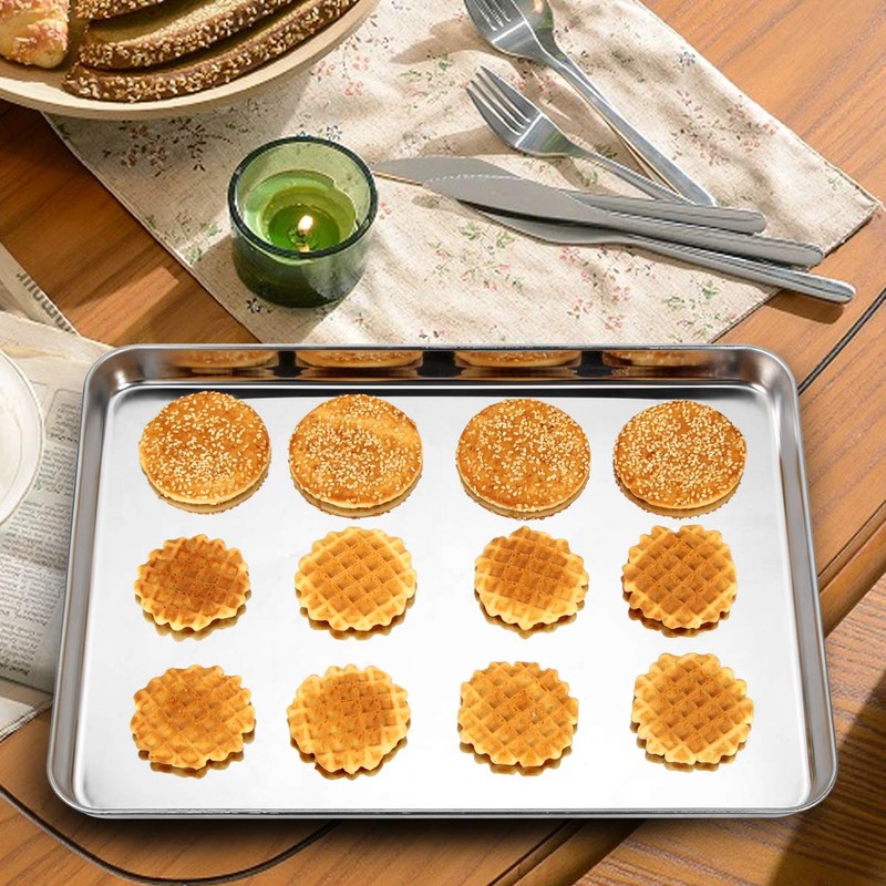 Bastwe Baking Sheet Set of 5, Stainless Steel 5-Piece Cookie