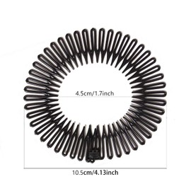 Comb Flexible Headband, Set of 2, Spider Hairband Grip Circle Headbands, Hair Comb for Women Girls (Black) Y5MFS