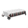 Horaldaily 1 Pack Christmas Disposable Tablecloth, Snow Trees Plastic Rectangular