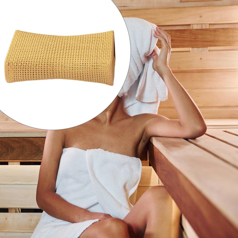 Ronyme Neck Support Pillow for Sauna Relaxation Imitation Rattan Backrest