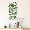 Large Vinyl Wall Decal Kitchen Quote Motivation Phrase Coffee Wine