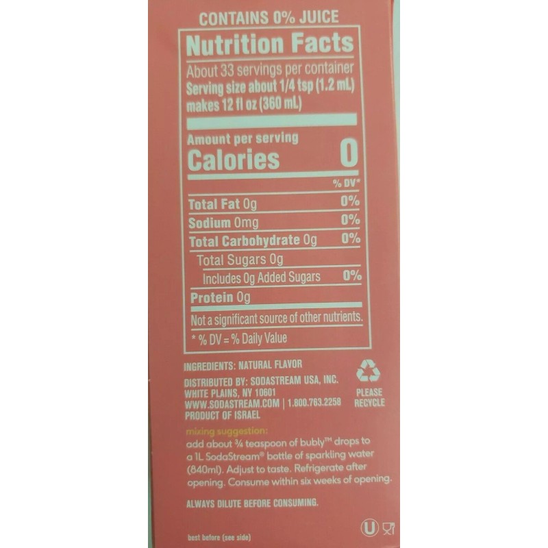 SodaStream - Bubly Drops - GRAPEFRUIT - Unsweetened Natural Flavor
