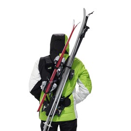 Wantalis - Skiback - A revolutionary product to carry your skis hands-free - Adjustable and adjustable shoulder straps, black