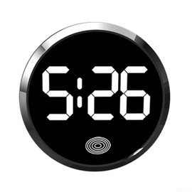Electronic Digital Clock with LED Lighting Bell for Cars (Silver)