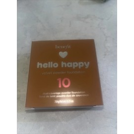BENEFIT COSMETICS Hello Happy Velvet Powder Foundation Shade 10 Medium Warm
