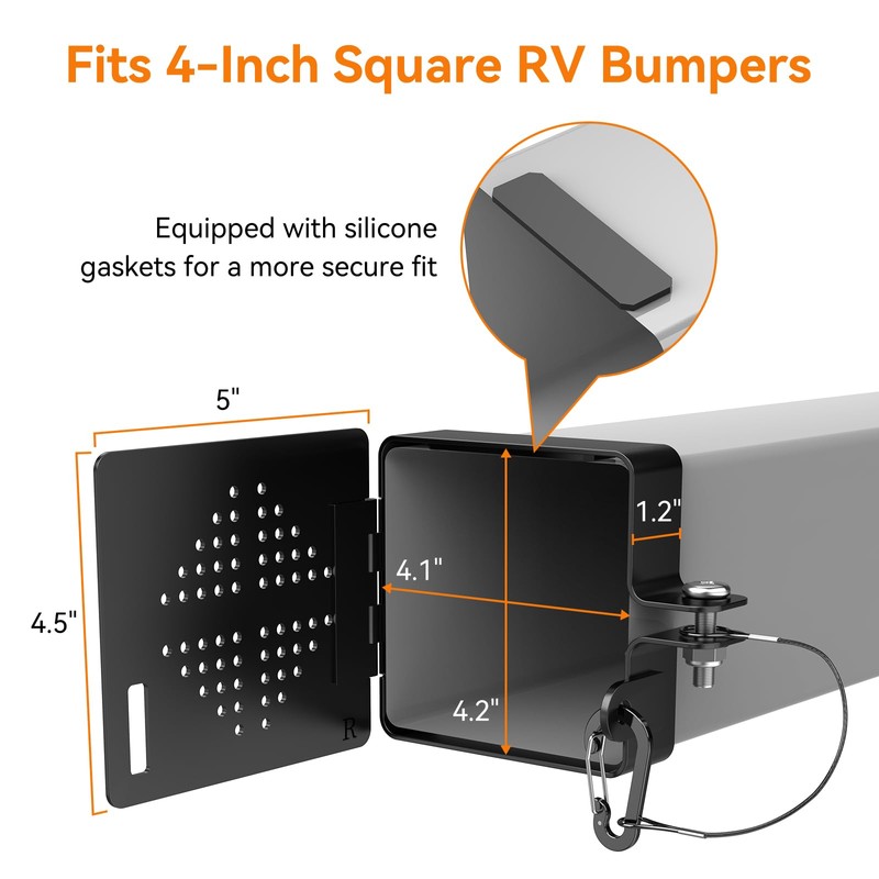 RVZONE 2 Pack Aluminum RV Bumper End Cap - Fits