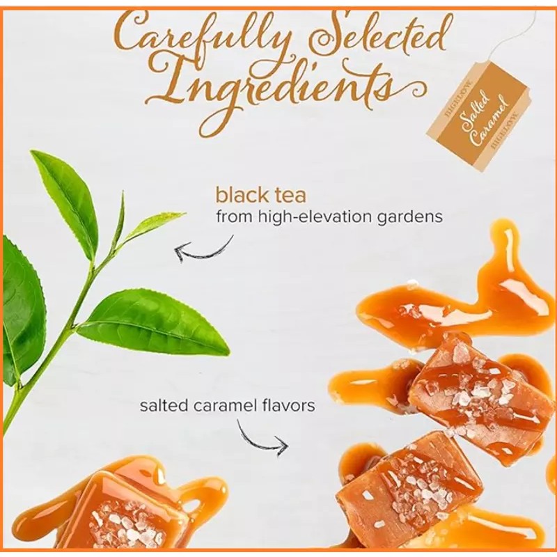 Bigelow Salted Caramel Black Tea, Caffeinated, 18 Ct (Pack of