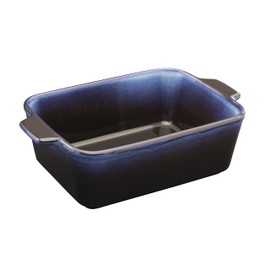 Eternal Living Stoneware Loaf Dish Baker Ceramic Glazed Casserole Dish, 10.5” x 5.6” x 3” Blue