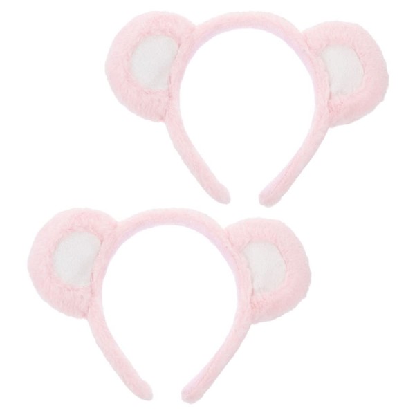 VALICLUD Pack of 2 bear ear headbands, small bear ears, headband, pink bear ears, head band, fancy dress hair accessories, Christmas decoration, hair bands, costume, hair band, cosplay