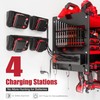Spampur Power Tool Organizer Wall Mount with 4-Outlet Power Strip,
