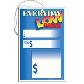 TYC902 | Everyday Low | List Price | Elastic Knotted Price Sale Tags with Strings Red and Yellow Pack of 100 (3 1/2" x 5 1/2")