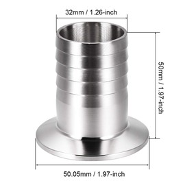 sourcing map Clamp Hose Adapter 1.988 Inch Flange to 1-1/4 Inch Hose Barb Fitting 2 Pcs