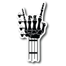 Guitar Skull Hand 4 Inch Waterproof Decal Sticker Vintage Band Rock Drum Radiohead Punk Pop Guitar Metal Country Music Instrument Musical Singer DJ Acoustic Studio Jazz Sing CS1437-2PK
