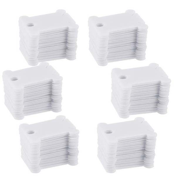Opopark 120pcs Plastic Floss Bobbins Cross-Stitch Embroidery Thread Organiser Floss