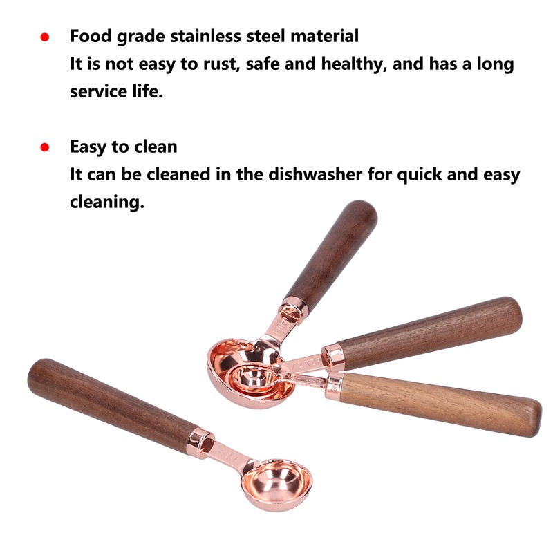 4pcs Rose Gold Measuring Cup with Scale Stainless Steel Measuring