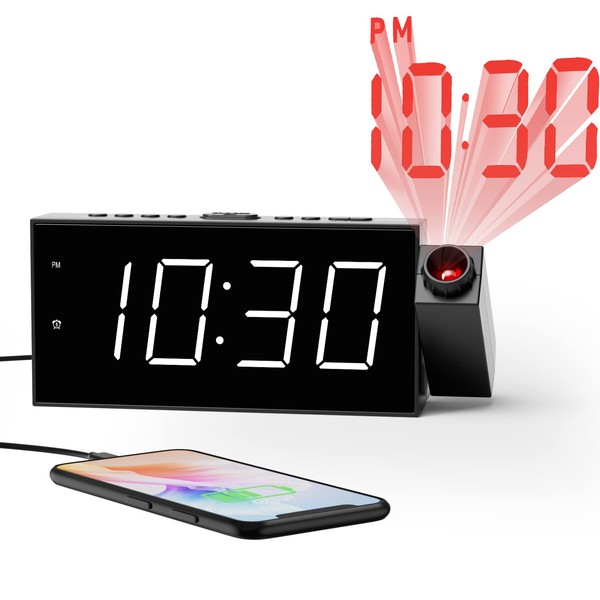 Clock, Projection, Digital Projection Clock, Kids AC Adapter Alarm Clock,