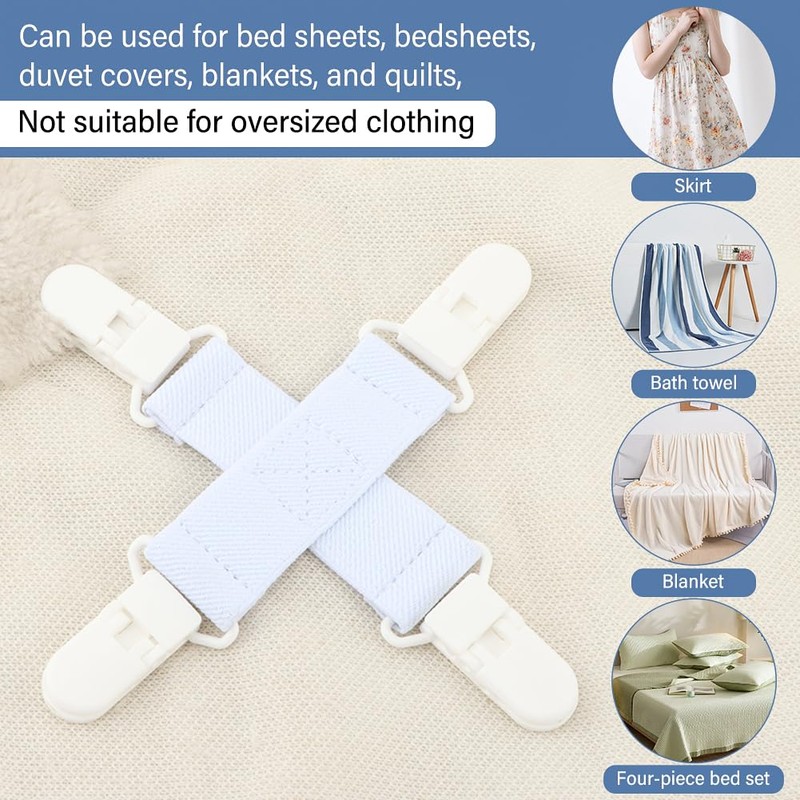 2-Piece Bed Sheet Detangler Clips – Stop Laundry Tangles &