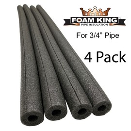 Foam King Brand Insulating Foam Pipe Covers. 3/4 inch by 3 feet, Pack of 4