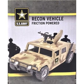 Brooklyn Lollipop U.S. Army Recon Vehicle, Army Battle Truck, with Light & Sound Friction Powered
