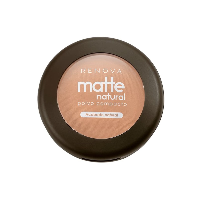 Renova Polvo Compacto Matte Natural, color Beige Miel, 10.5 g