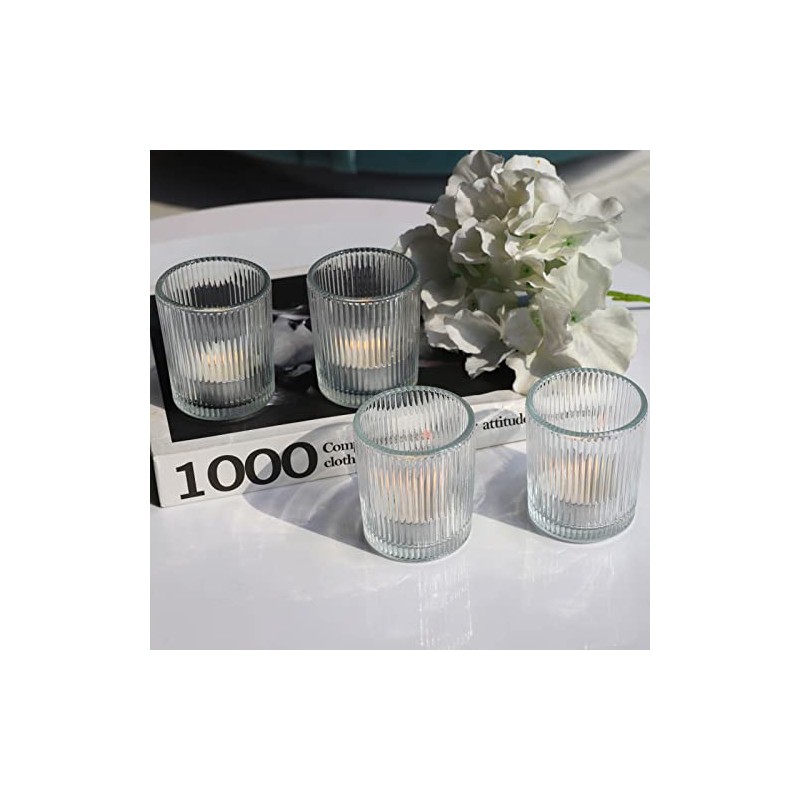 VOHO - 24 portavelas transparentes para decoración de mesas