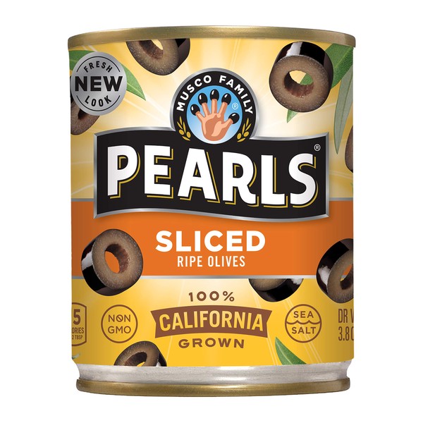 Pearls, Sliced Ripe, Black Olives, 3.8 oz, 12-Cans