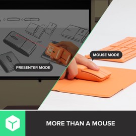 DELUX PockCombo Portable Keyboard and Mouse Wireless with Protective Case, Bluetooth Foldable Keyboard, 2-in-1 Sliding Mini Mouse with Pointer (Orange)