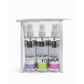 Kit de aguas aloe vera, rosas y lavanda Formue 120 ml + Bolsa Cosmetiquera