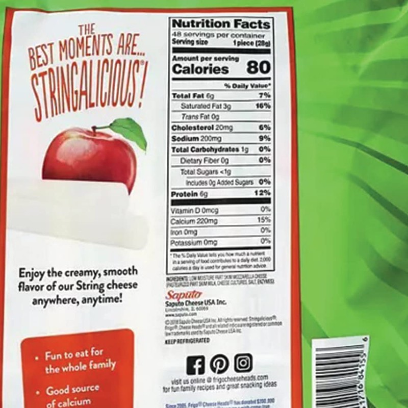 Cheese Heads Frigo String Cheese 1 OZ x 48 Comes