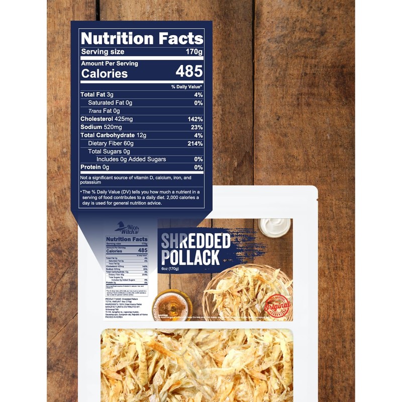 NICE WITCH'S Dried Shredded Pollack 170g / 6oz 황태채