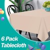tujol Ivory 6 Pack Plastic Table Cloth 54" x 108",