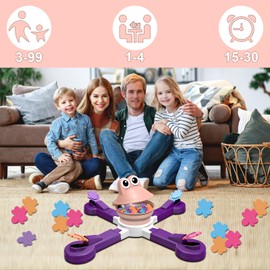 BABELONG Frog Board Game Toy playset,Frog Eat Bee Competitive Game,Party Family Outdoor Board Games for 1 to 4 Players, Play Solo-Multiplayer-Teams,15 Minute Playing Time