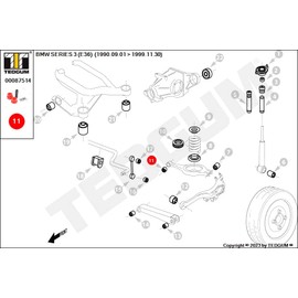 TEDGUM 00087514 POLYURETHANE BUSHING OF THE UPPER CONTROL ARM REAR (INNER)