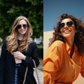 Musivon Heart Sunglasses Women's Polarised Vintage Festival Heart Shape Sunglasses Hippie Glasses, Red + black