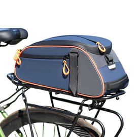 8L Waterproof Bike Trunk Bag for Rear Rack - Bicycle E-Bike Pannier Carrier with Shoulder Strap, Reflector for Commuter Travel Outdoor