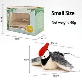 MZINGALL Cat Toys, Flapping Wings Woodpecker Bird Catnip Cat Toy, Touch Activated, Lifelike Bird Chirp, Interactive Cat Toy for Kicking Fluffy Plush Toys for Kitten Cat Exercise