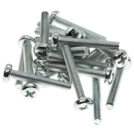 M4 (4mm x 20mm) Phillips Pan Head Machine Screws - Steel (Pack of 20) DIN 7985